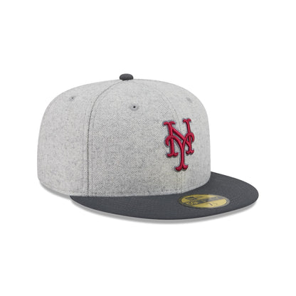 New York Mets Gray Herringbone 59FIFTY Fitted Hat