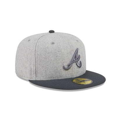 Atlanta Braves Gray Herringbone 59FIFTY Fitted Hat