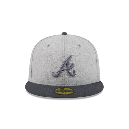 Atlanta Braves Gray Herringbone 59FIFTY Fitted Hat