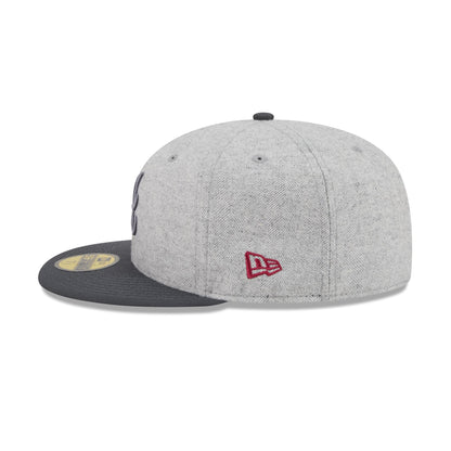 Atlanta Braves Gray Herringbone 59FIFTY Fitted Hat
