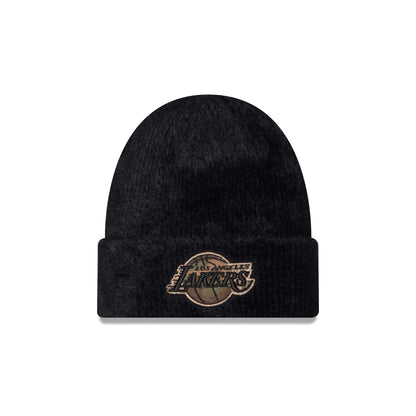 Los Angeles Lakers Camo Logo Fuzzy Cuff Knit Beanie Hat