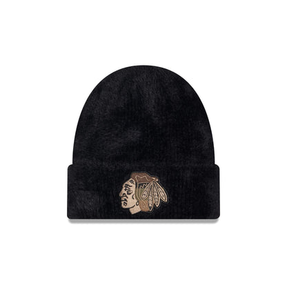 Chicago Blackhawks Camo Logo Fuzzy Cuff Knit Beanie Hat