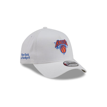 New York or Nowhere x New York Knicks Logo White 9FORTY A-Frame Snapback Hat