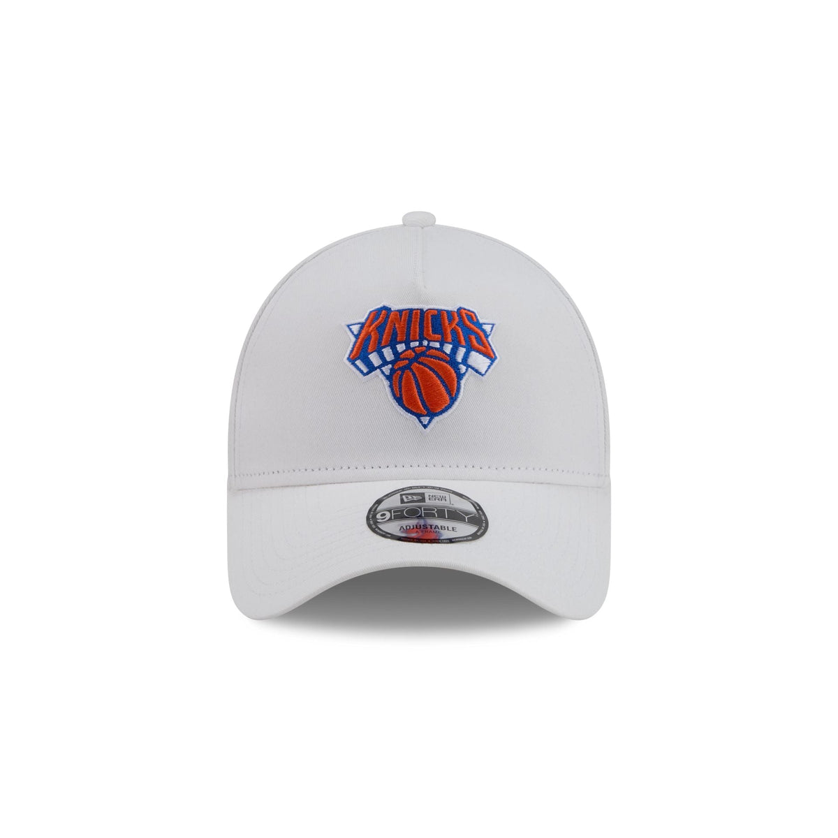 New York or Nowhere x New York Knicks Logo White 9FORTY A-Frame Snapback Hat