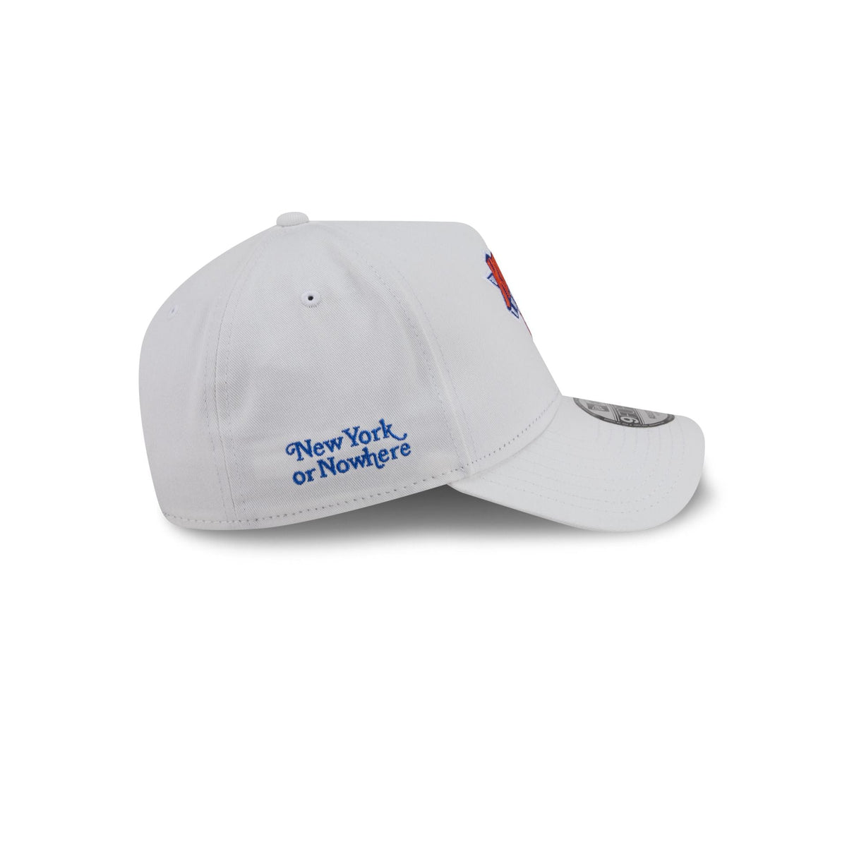 New York or Nowhere x New York Knicks Logo White 9FORTY A-Frame Snapback Hat