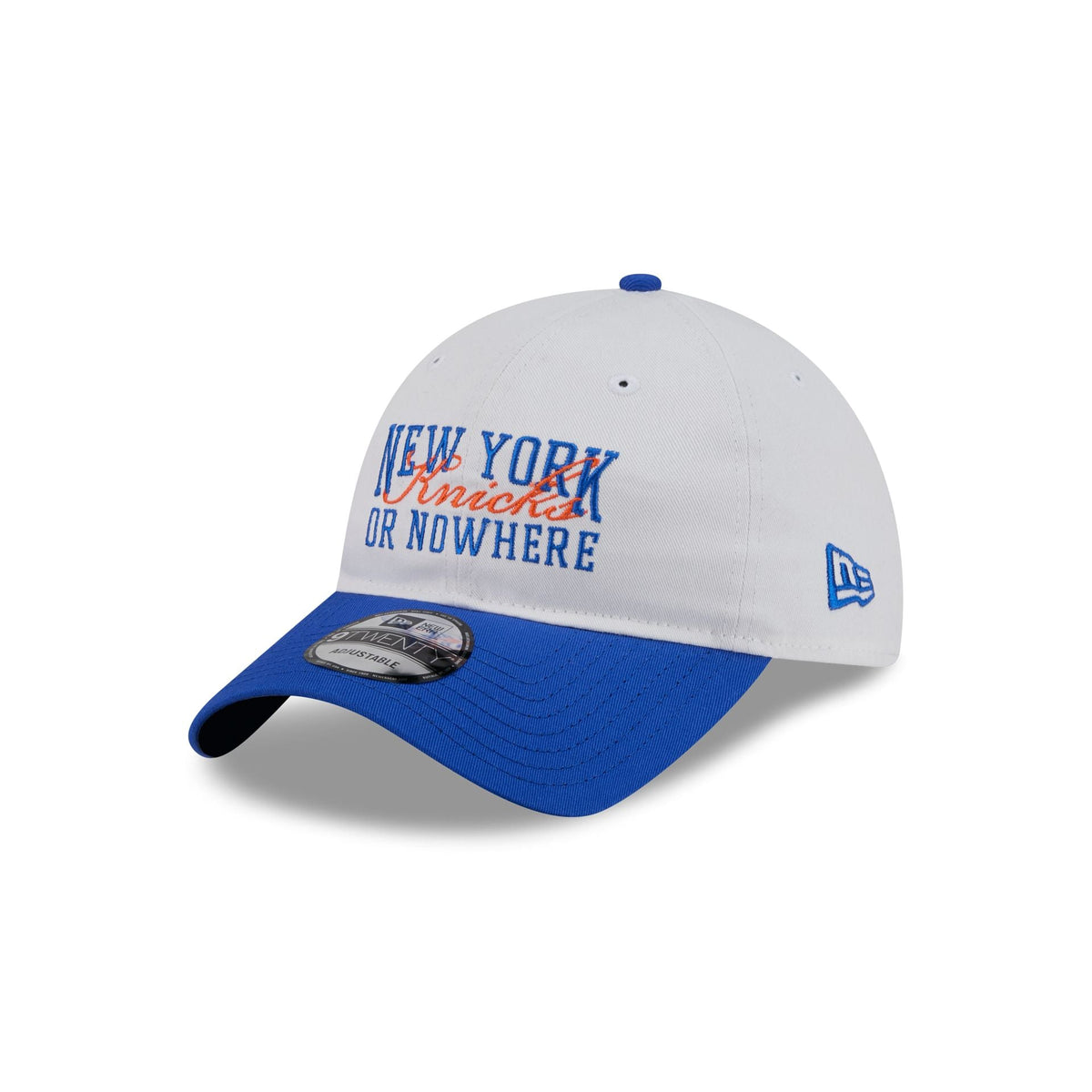 New York or Nowhere x New York Knicks Bold Script White 9TWENTY Adjustable Hat