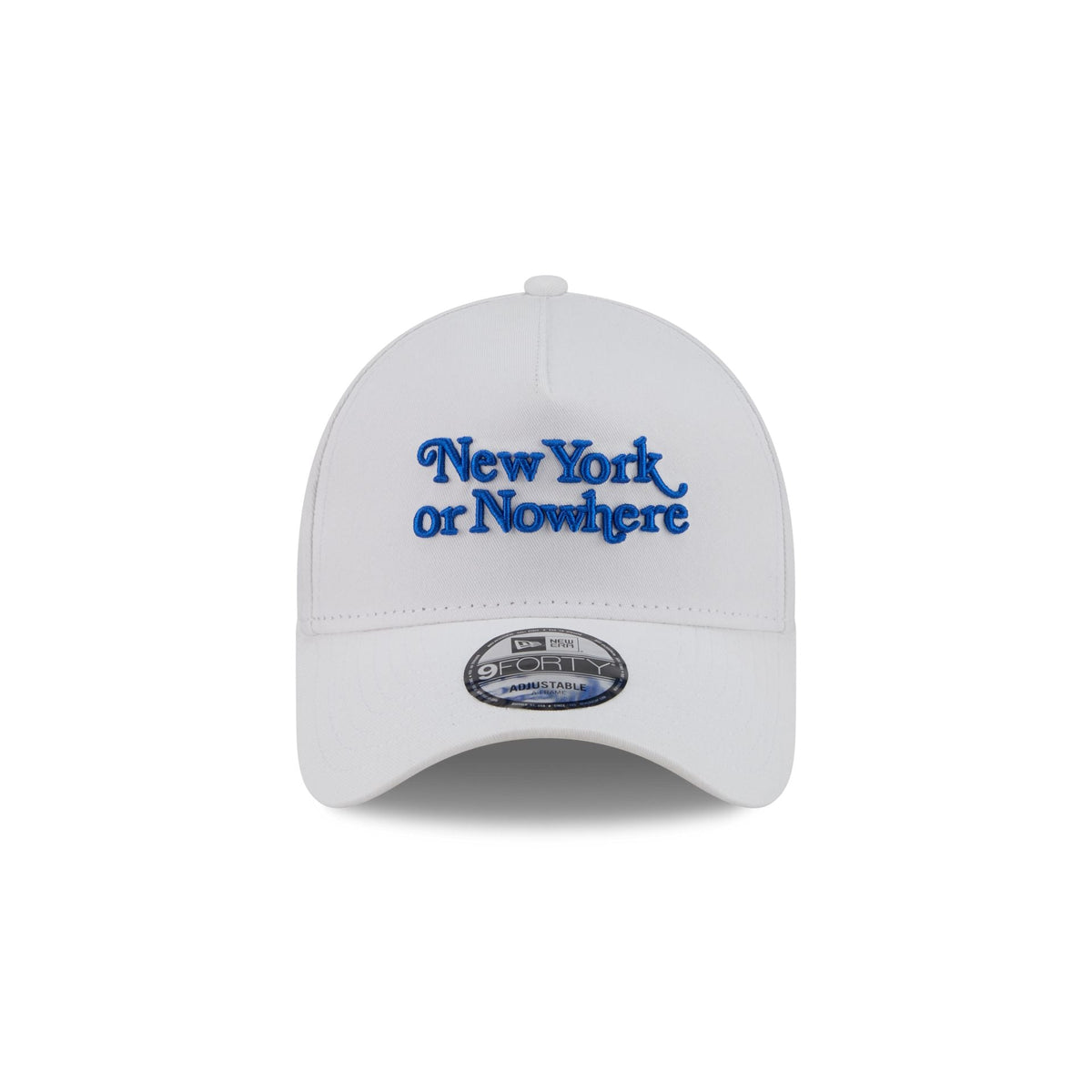 New York or Nowhere x New York Knicks Script White 9FORTY A-Frame Snapback Hat