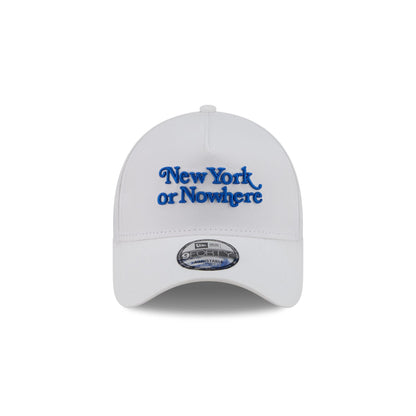 New York or Nowhere x New York Knicks Script White 9FORTY A-Frame Snapback Hat