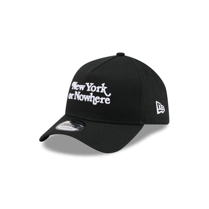 New York or Nowhere x New York Knicks Script Black 9FORTY A-Frame Snapback Hat