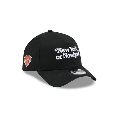 New York or Nowhere x New York Knicks Script Black 9FORTY A-Frame Snapback Hat