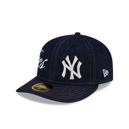New York Yankees Denim Script Low Profile 59FIFTY Fitted Hat