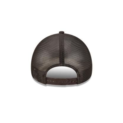 New Era Branded Herringbone Dark Brown 9FORTY A-Frame Trucker Hat