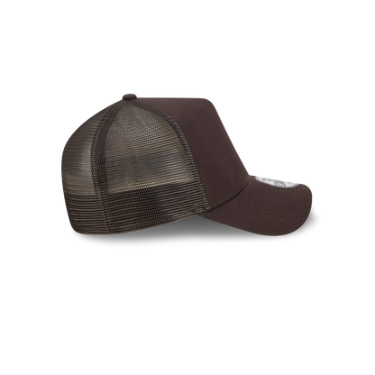 New Era Branded Herringbone Dark Brown 9FORTY A-Frame Trucker Hat