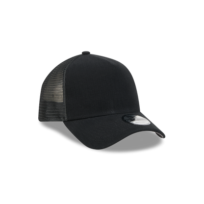 New Era Branded Herringbone Black 9FORTY A-Frame Trucker Hat