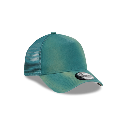 New Era Branded Washed Pine Needle Green 9FORTY A-Frame Trucker Hat