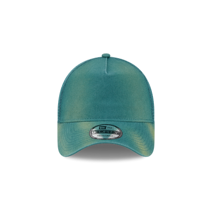 New Era Branded Washed Pine Needle Green 9FORTY A-Frame Trucker Hat