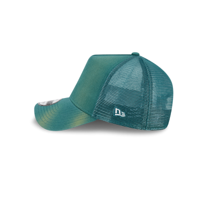 New Era Branded Washed Pine Needle Green 9FORTY A-Frame Trucker Hat