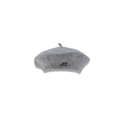 New Era Branded Merino Wool Heather Gray Beret Hat