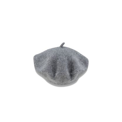 New Era Branded Merino Wool Heather Gray Beret Hat
