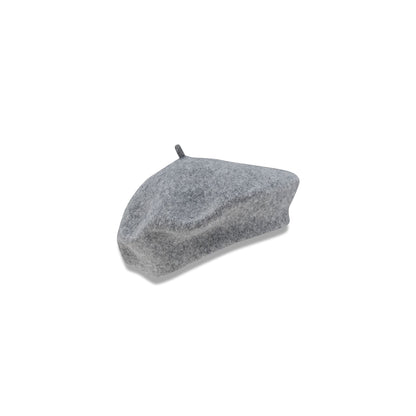 New Era Branded Merino Wool Heather Gray Beret Hat