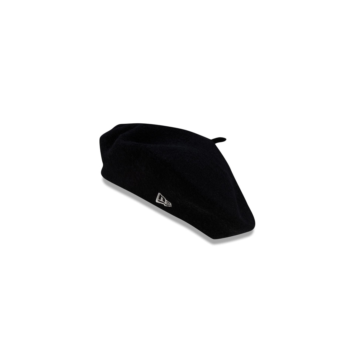 New Era Branded Merino Wool Black Beret Hat