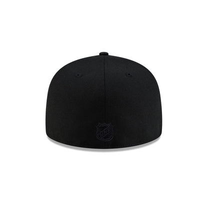 Chicago Blackhawks Black on Black 59FIFTY Fitted Hat