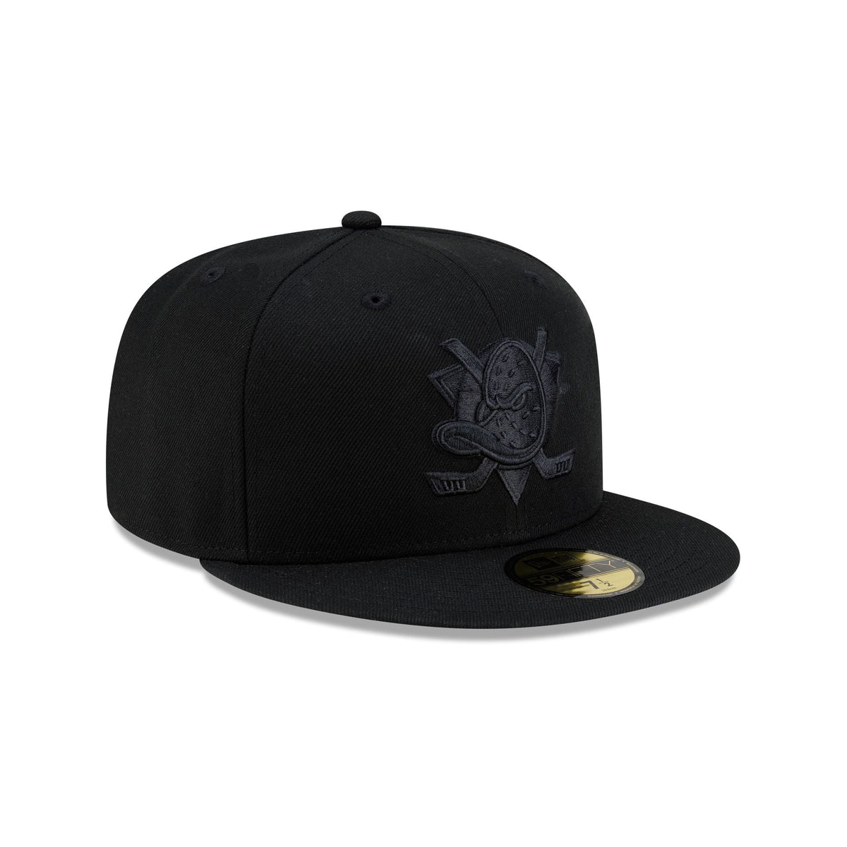 Anaheim Ducks Black on Black 59FIFTY Fitted Hat