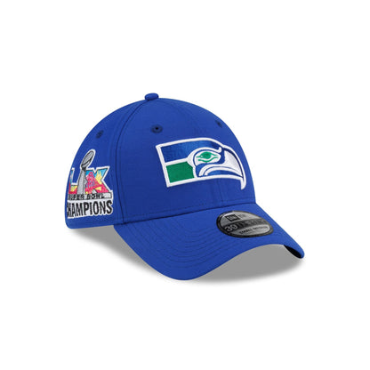 Seattle Seahawks Super Bowl LX Champions Sidepatch Blue 39THIRTY Stretch Fit Hat