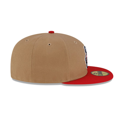 Wisconsin Badgers Mascot Khaki 59FIFTY Fitted Hat