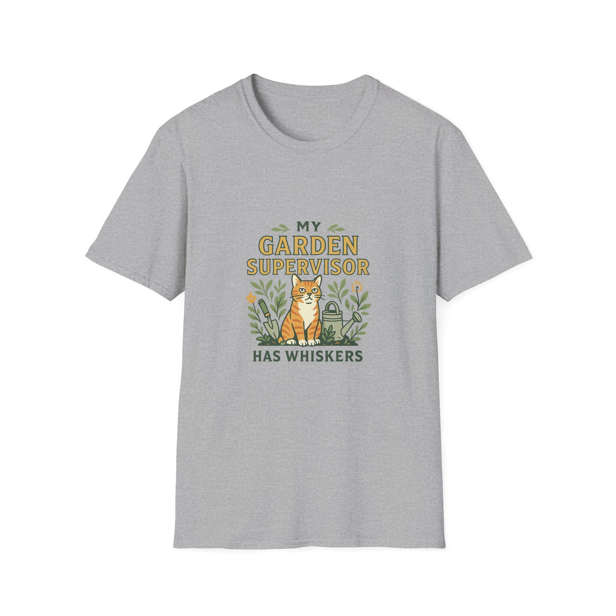 My Garden Supervisor Has Whiskers Funny Cat Gardening T-Shirt